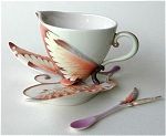 Butterfly Fantasy Cup and Saucer with Spoon