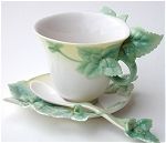 Mint Teacup and Saucer with Spoon