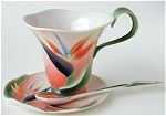Bird of Paradise Teacup and Saucer with Spoon